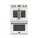 Front. Forno Appliances - Asti 7.36 Cu. Ft. Electric Double Wall Oven with Upper French Doors and Antique Brass Accents - White.
