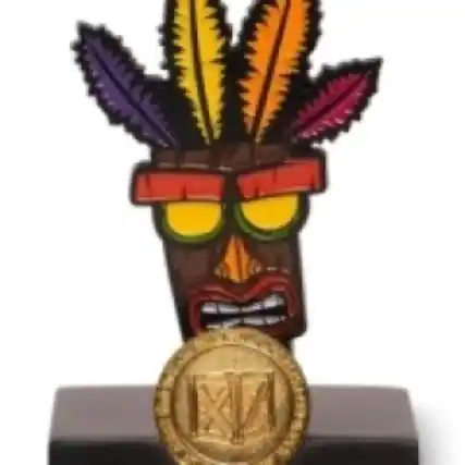 Front. PowerA - PowerA Heavy Metal Crash Bandicoot Statue - Aku Aku. - RP (Rating Pending)