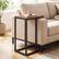 Alt View 1. Gymax - Gymax C-shaped End Table w/Adjustable Foot Pads Small Snack Table for Living Room Rustic Brown - Brown.