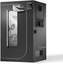 PAIHOME - 4x4 Advanced Grow Tent, 48"x48"x80" with 1" Steel Poles, 2000D Mylar Canvas, Lab-Large Window & Controller Mount Plate