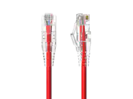 Cable Leader - Cat 6a Ethernet Cable, Slim 28 AWG Snagless RJ45 Patch, 10 Gbps for Router, Gaming Console, PC, Server Rack - Red