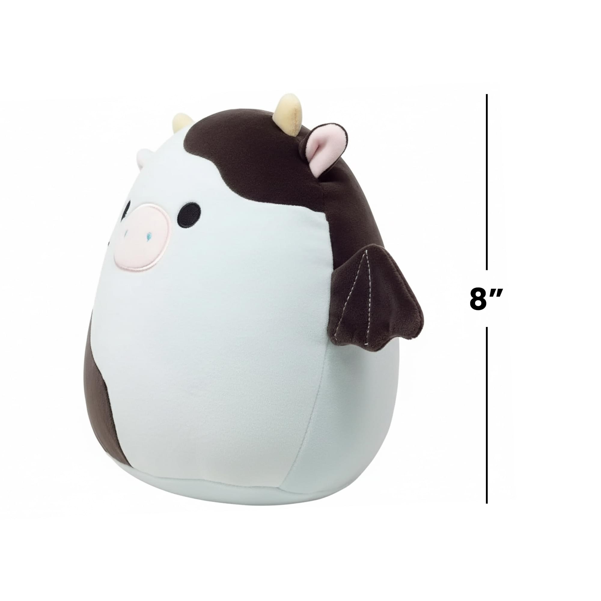 Alt View 1. Kellytoy - Squishmallows 8 Inch Plush | Cillian The Cow Bat - White.