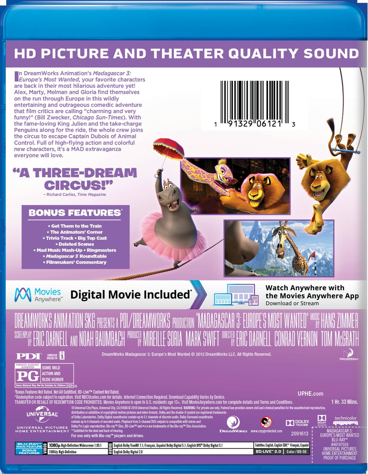 Angle. Madagascar 3 - Europe's Most Wanted (Blu-ray New Box Art) [Blu-ray].