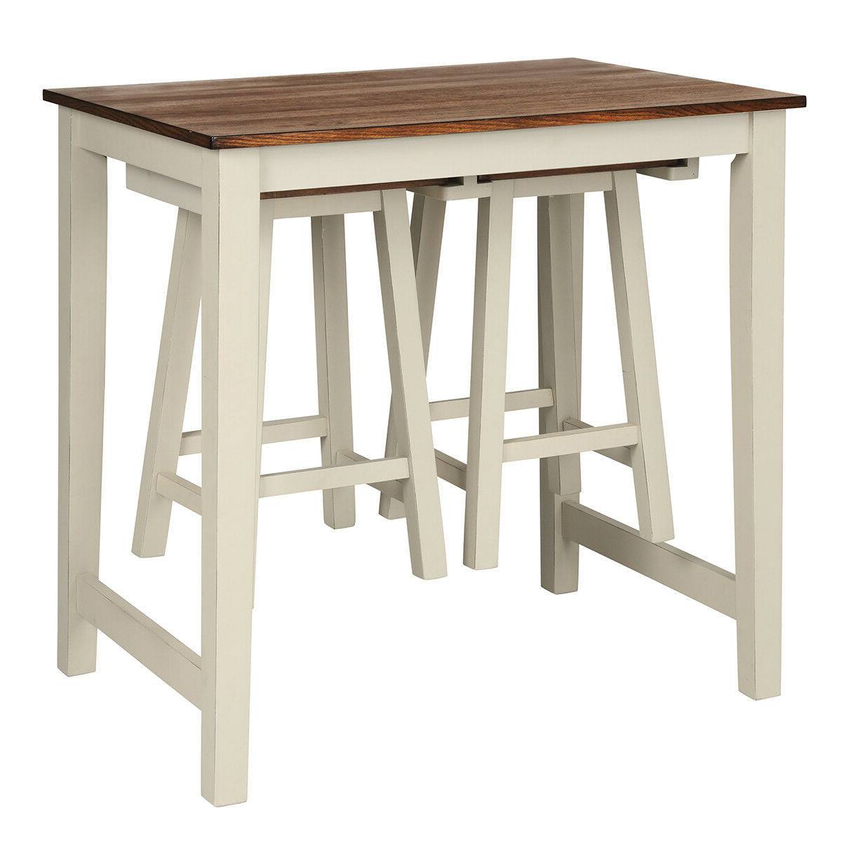 Alt View 8. Boyel Living - Brown Counter Height Pub Table with 2 Saddle Bar Stools - White+Brown.