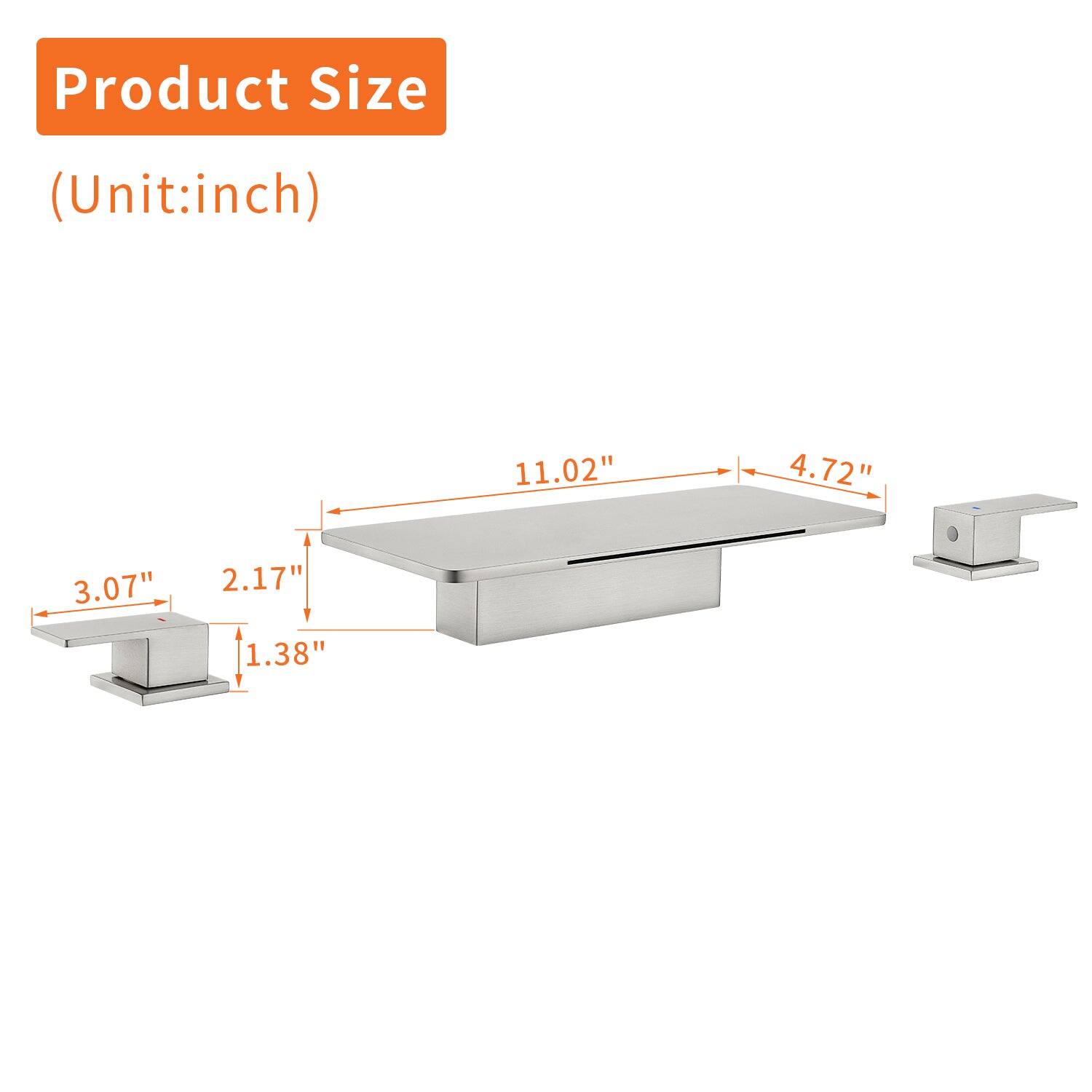 Product Size (Unit: inch)  
11.02" x 4.72" x 3.07" x 2.17" x 1.38"