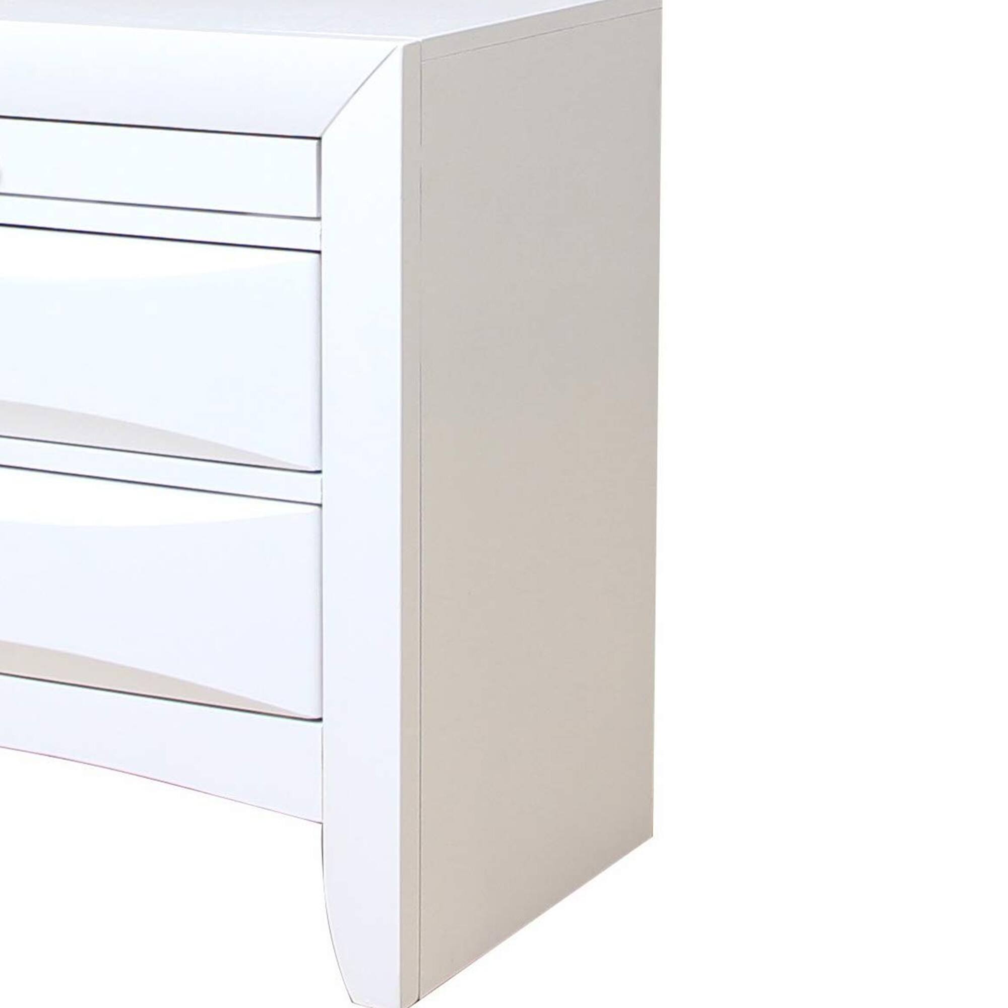 Alt View 3. Manhattan Lane - Contemporary 3 Drawer Wood  Nightstand By Ireland - White.