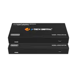 J-Tech Digital - 4K 60Hz (4:4:4) HDBaseT HDMI Extender Balun Over Ethernet (394ft) - Black