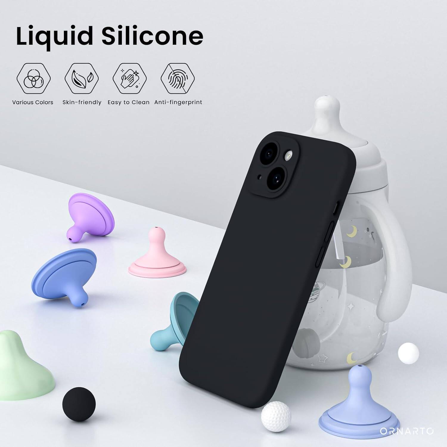 Liquid Silicone, Various Colors, Skin-friendly, Easy to Clean, Anti-fingerprint, ORNARTO