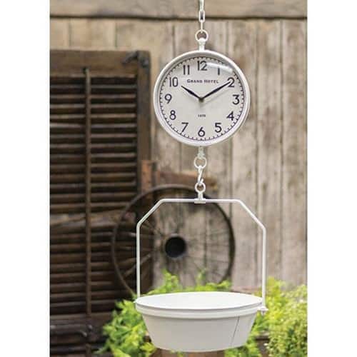 BreeBe - Vintage Hanging Scale w/Clock - White