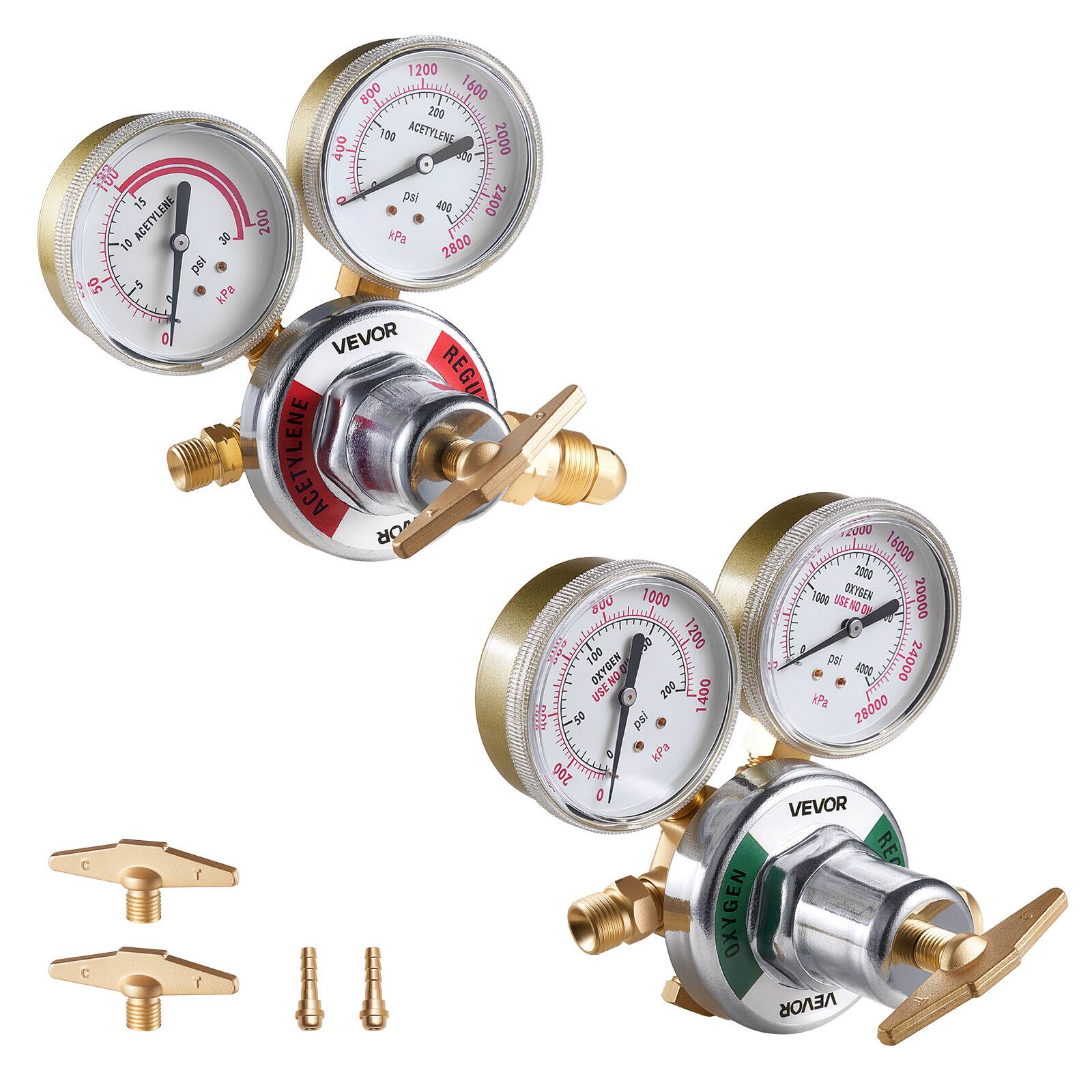 VEVOR Oxygen Acetylene Regulator Set, Oxy Acetylene Regulators, 0 ...
