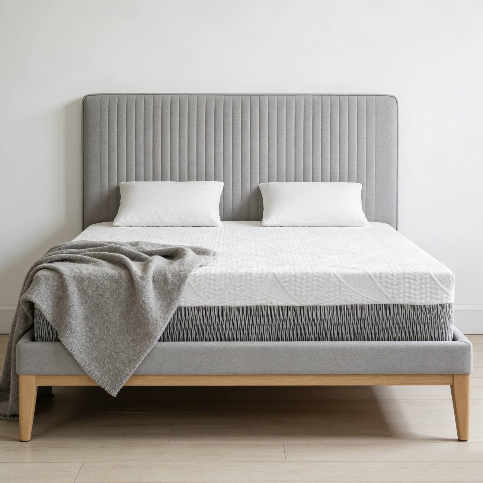 Alt View 4. Anysun - 14" King Mattress - 4-Layer Foam, Ultra-Breathable, Eco-Friendly, Antimicrobial & Ergonomic Zoned Support. - White.