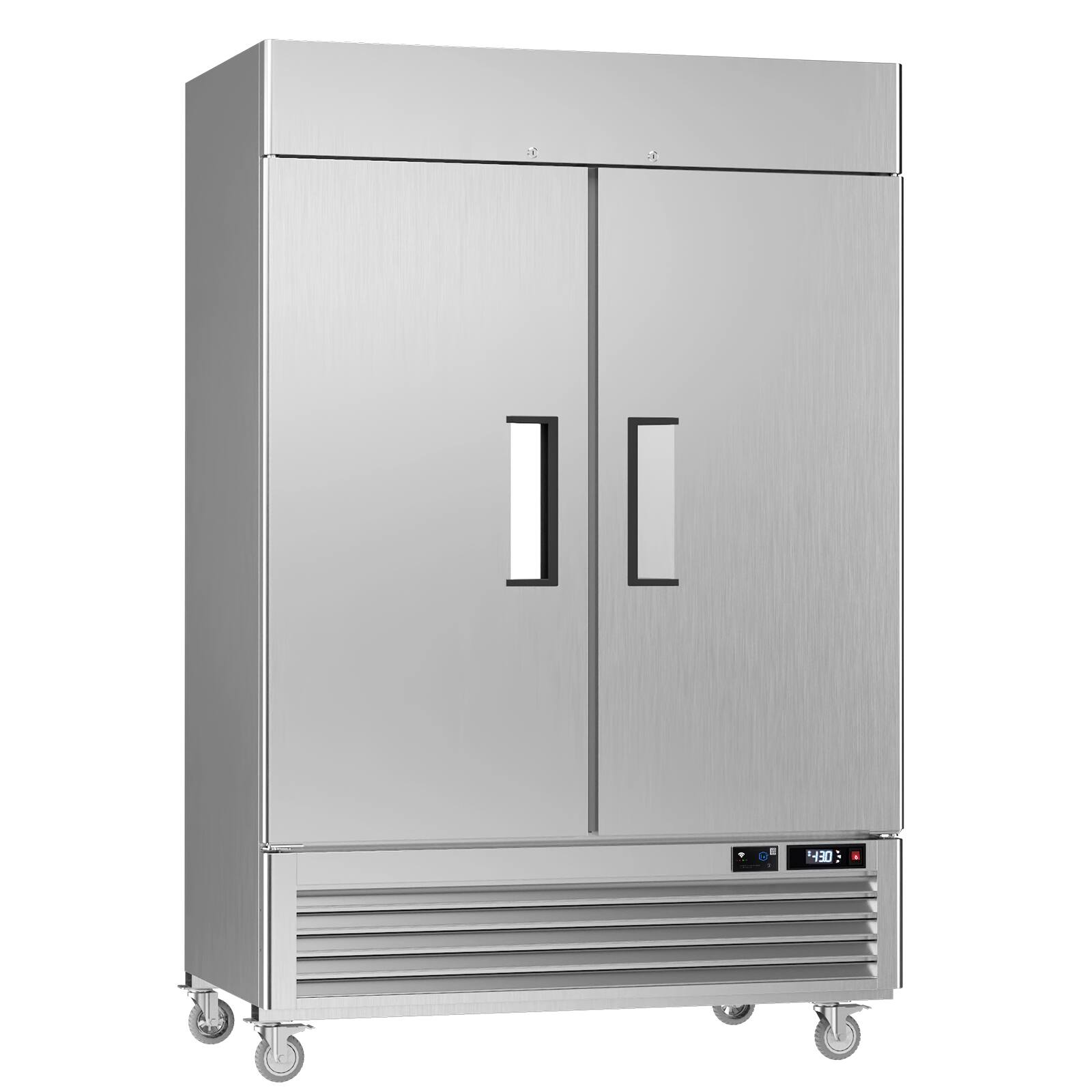 Left. Veecool - VEECOOL 54.4" 49 cu.ft. WiFi Enabled App Control 2 Solid Door Commercial Upright Reach-In Freezer in Stainless Steel - Stainless Steel.