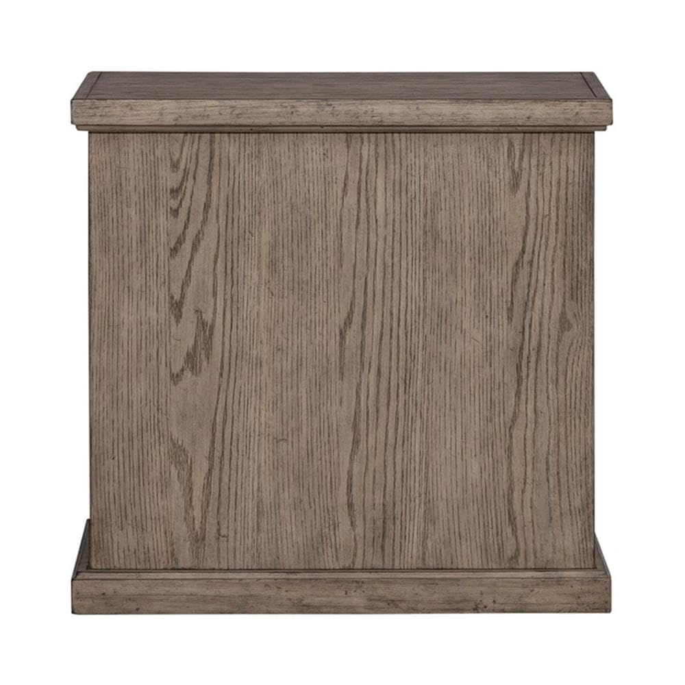 Alt View 1. Liberty Furniture Industries - City Scape Metal Accent Oak Wood Chair Side Table for Living Room - Burnished Beige.