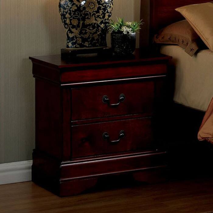Alt View 1. Spaco - Spaco Solid Wood Nightstand,Cherry Finish,English Dovetail,Antique Nickle Pulls for Bedroom - Cherry.