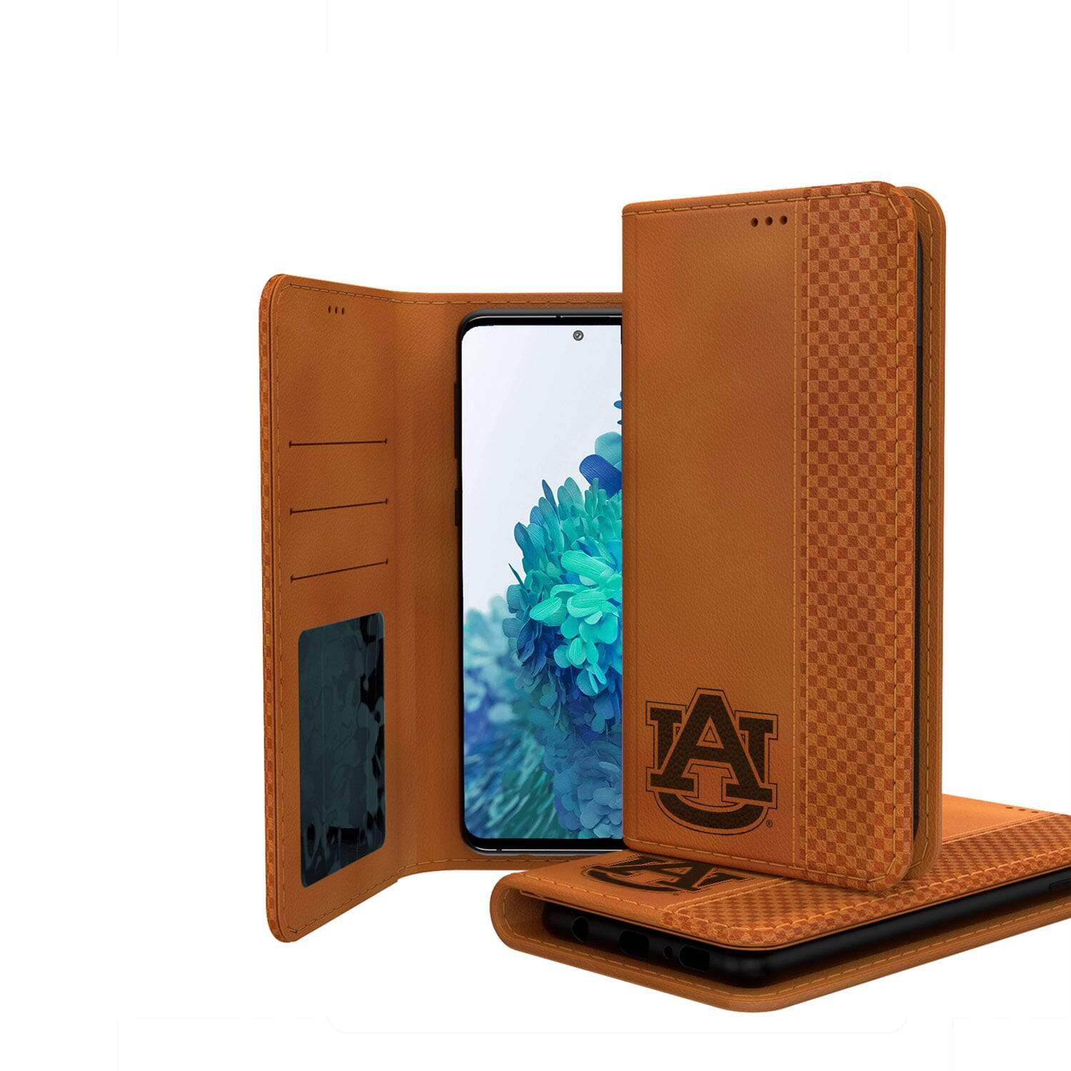 Alt View 2. Keyscaper - Auburn Tigers Galaxy Burn Design Folio Case - S24 Plus - Multicolor.