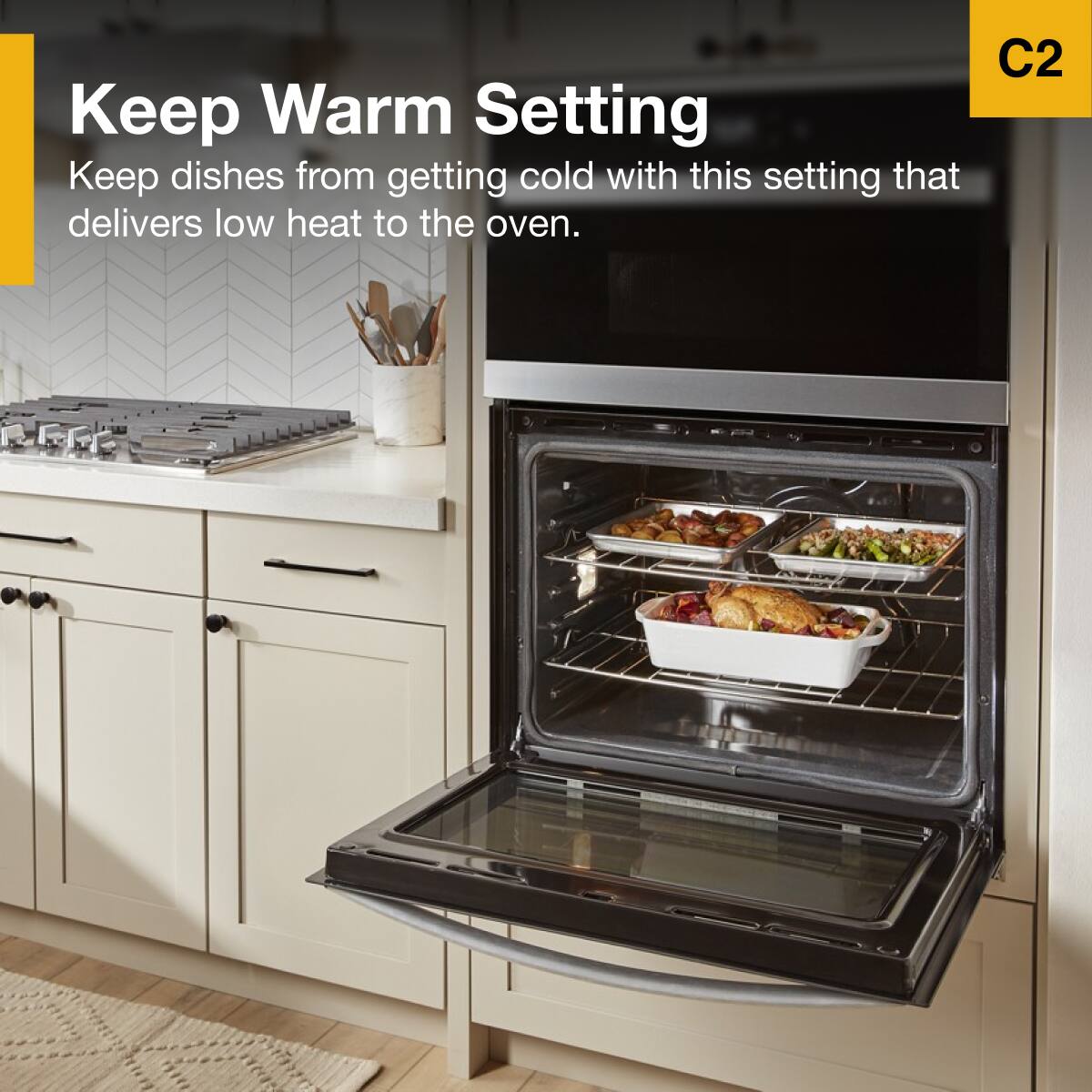 Keep Warm Setting

Keep dishes from getting cold with this setting that delivers low heat to the oven.