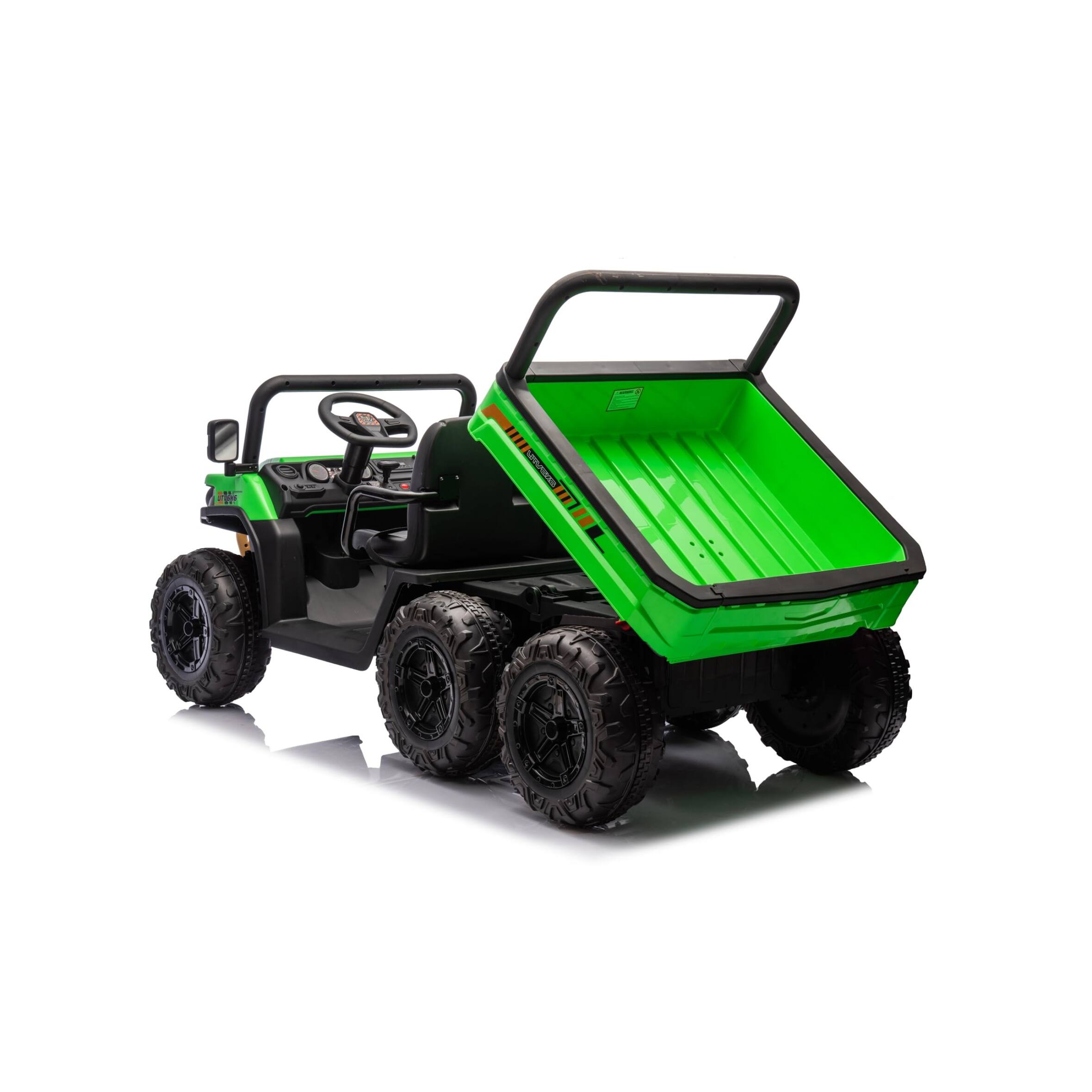 Alt View 1. GARVEE - 24V 2-Seater Ride-On Dump Truck for Kids, 6 Wheels 4WD Electric UTV, 3 Speeds, Remote Control, Dump Bed - Green.