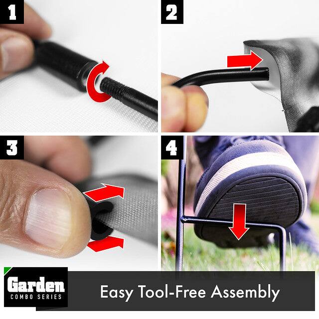 1 2 C 3 4 Garden COMBO SERIES Easy Tool-Free Assembly
