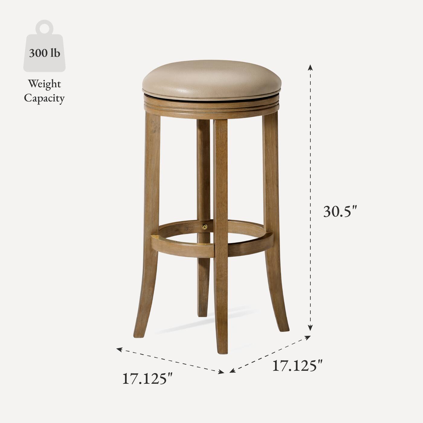 300 lb Weight Capacity, 30.5" Height, 17.125" Diameter