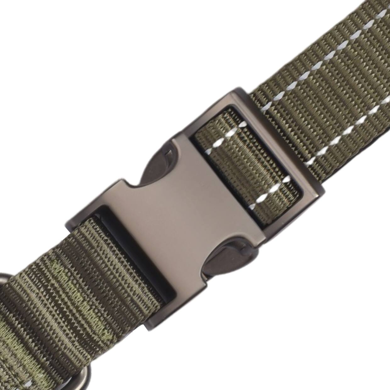 Back. PET MARVEL - PET MARVEL High Performance Tactical Dog Collar 1.25 in Wide with Handle, Army Green M - Army Green.