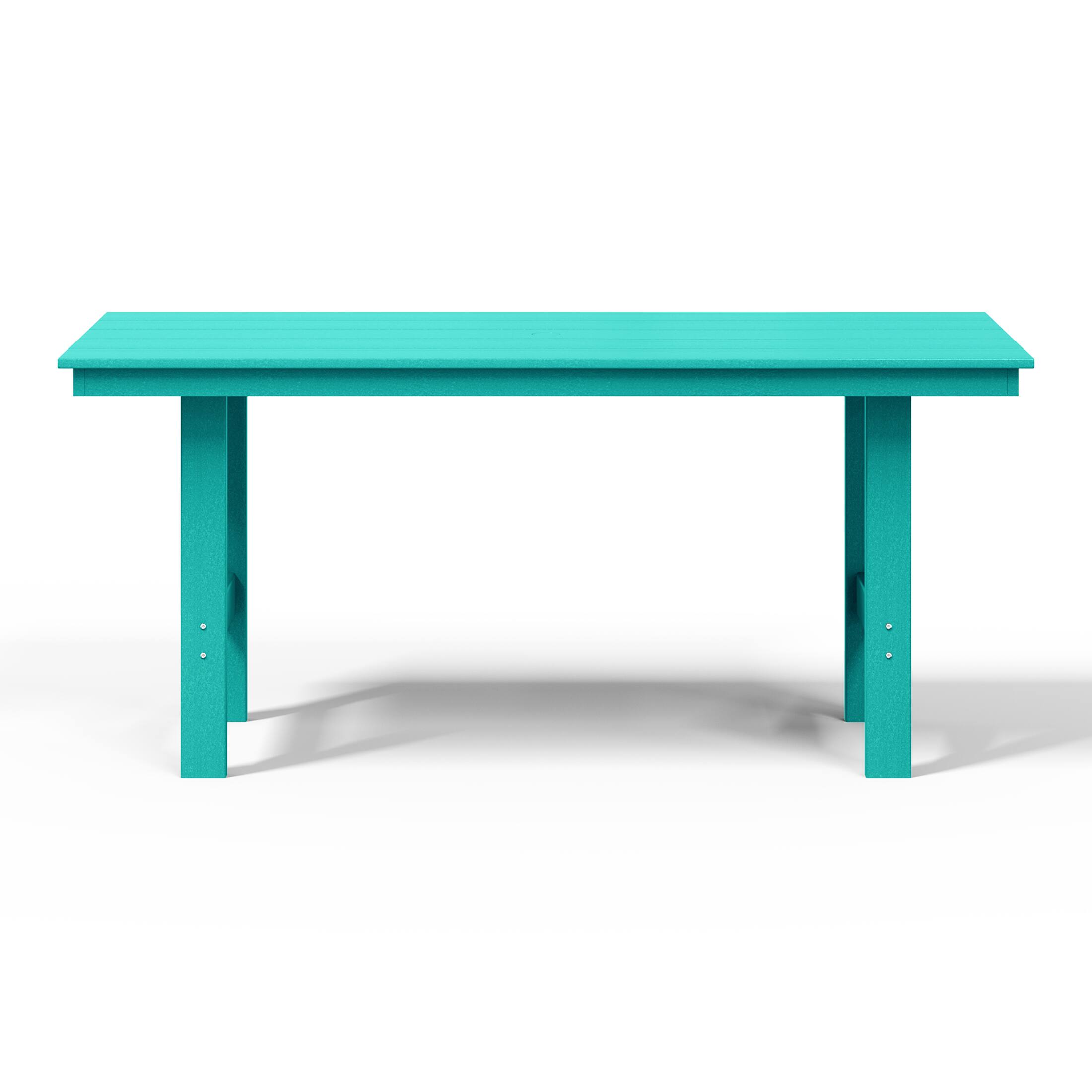 Alt View 1. WestinTrends - WestinTrends Ashore Outdoor Modern HDPE 66" Wide Rectangle Patio Dining Table for 6 - Turquoise.