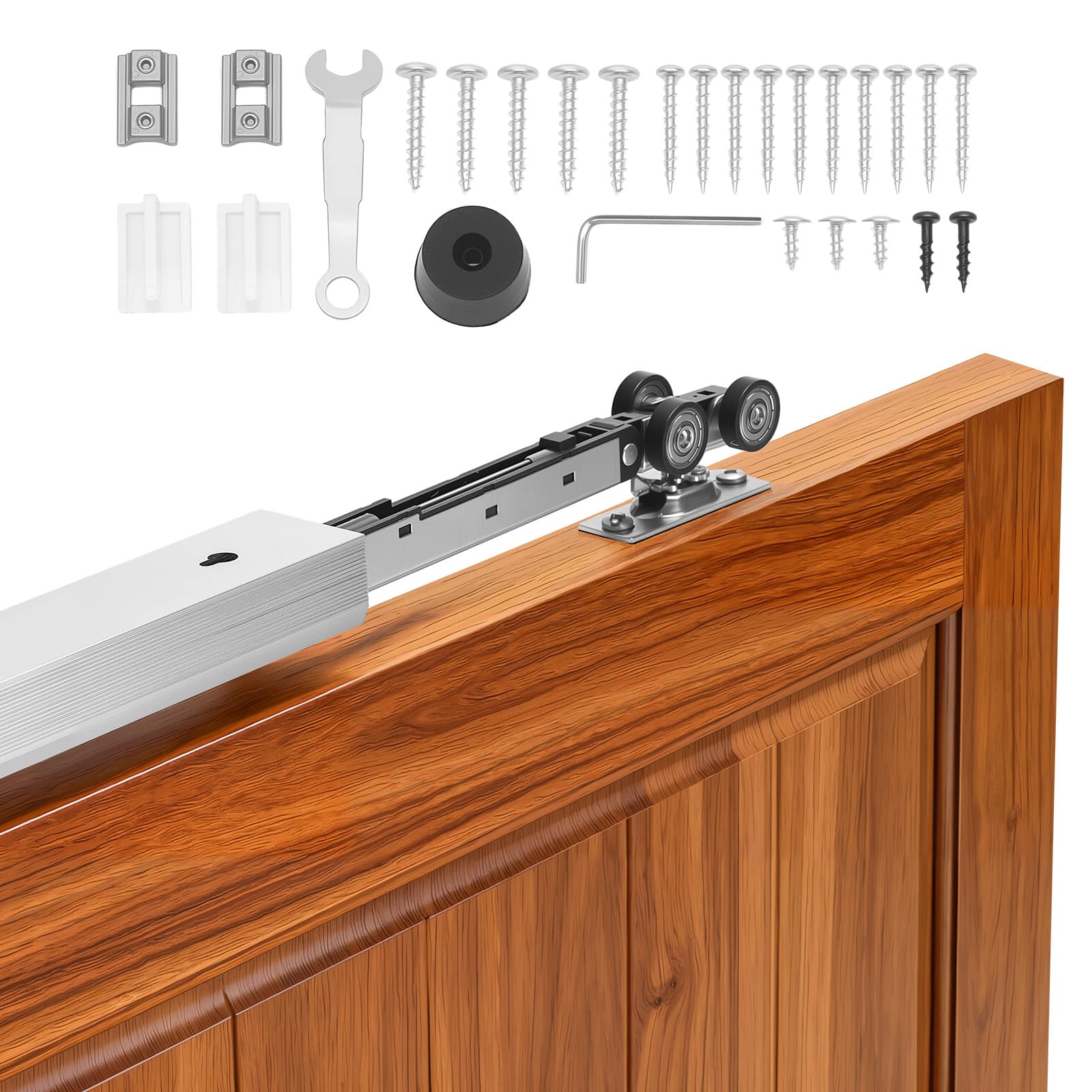 "VEVOR - Sliding Pocket Door Hardware Track Kit, 68.74"" Pocket Door Track Kit with Soft Close Mechanism for Smooth - Silver" price history on PriceWatchPro