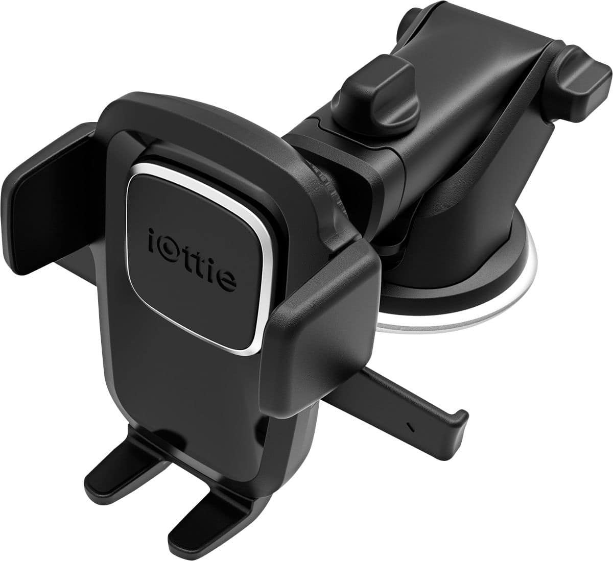 Left View: iOttie - Easy One Touch 4 Dash & Windshield Mount for Mobile Phones - Black