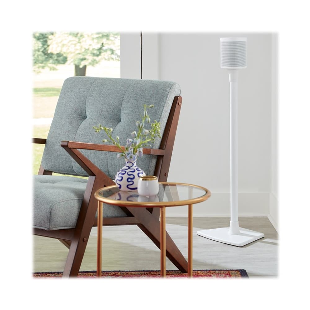 Alt View 12. Sanus - 34" Speaker Stands for Sonos One, Sonos One SL, Play:1 and Play:3 (2-Pack) - White.