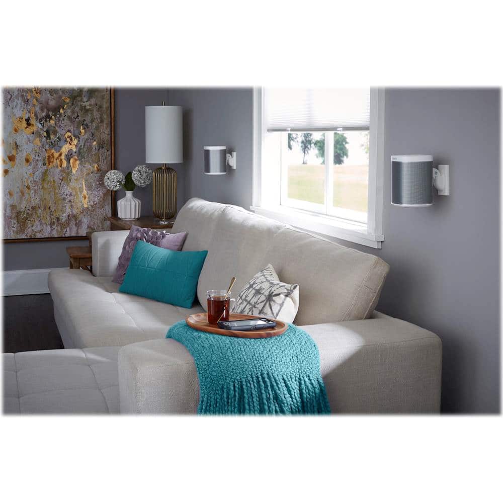 Alt View 14. Sanus - Adjustable Wall Mount for Sonos ONE, PLAY:1 and PLAY:3 Speakers (Pair) - White.