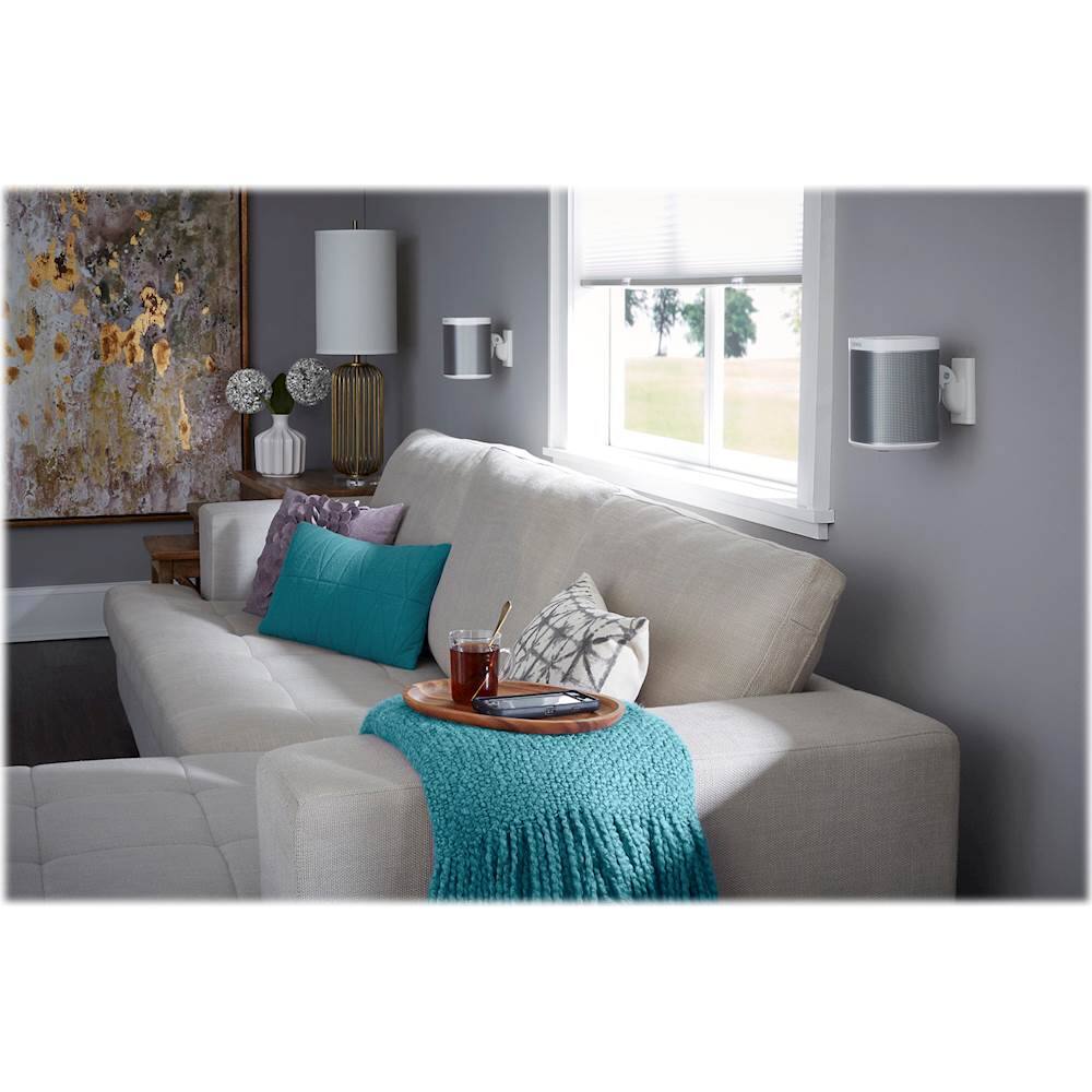 Alt View 14. Sanus - Adjustable Wall Mount for Sonos ONE, PLAY:1 and PLAY:3 Speakers (Pair) - White.