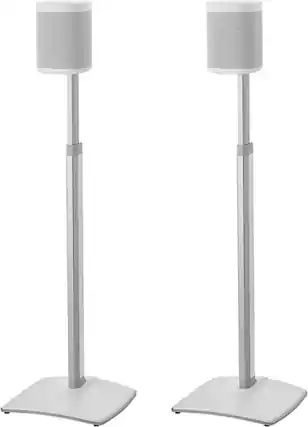 Front. Sanus - Adjustable Height Speaker Stands for Sonos One, PLAY:1 and PLAY:3 Speakers (Pair) - White.