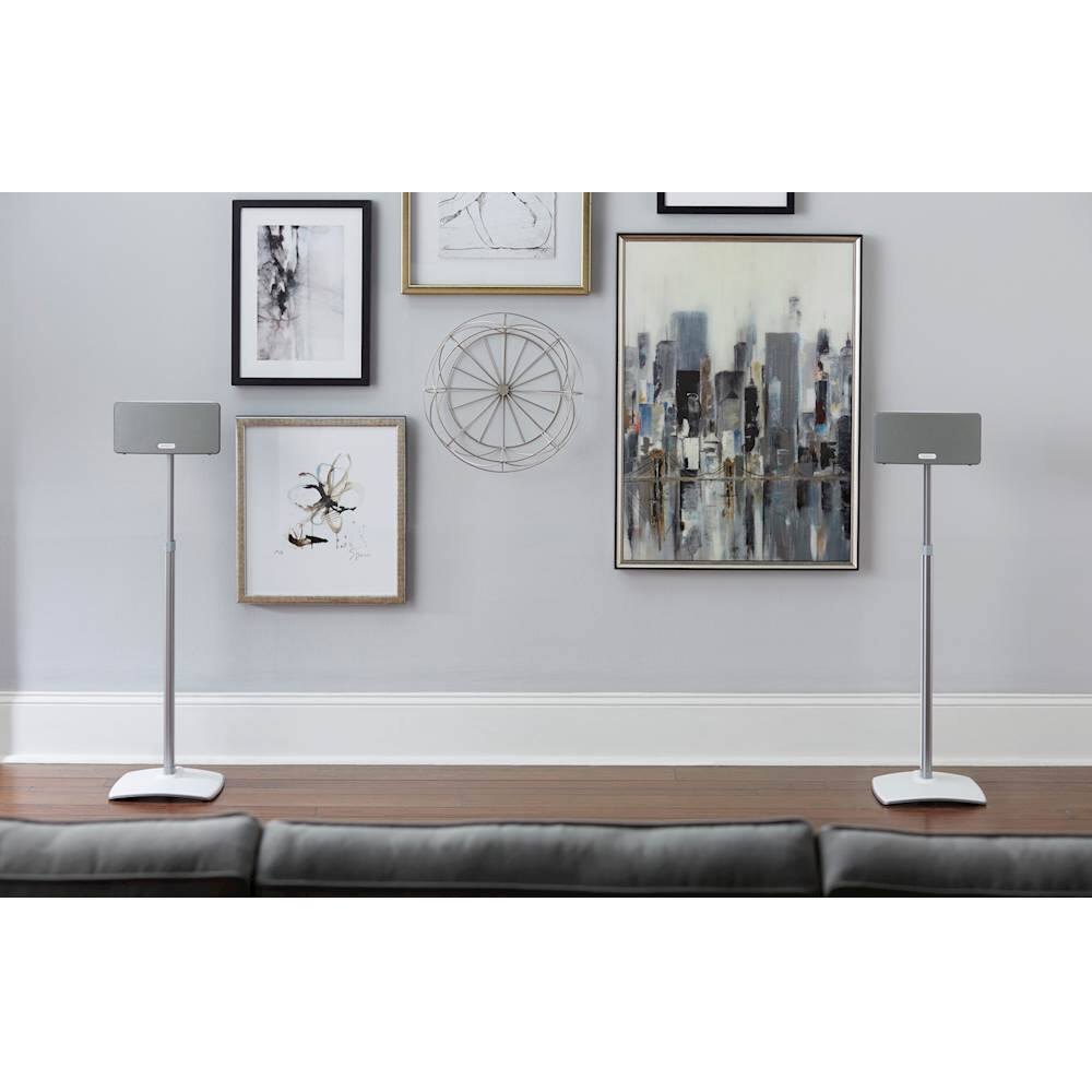 Alt View 19. Sanus - Adjustable Height Speaker Stands for Sonos One, PLAY:1 and PLAY:3 Speakers (Pair) - White.