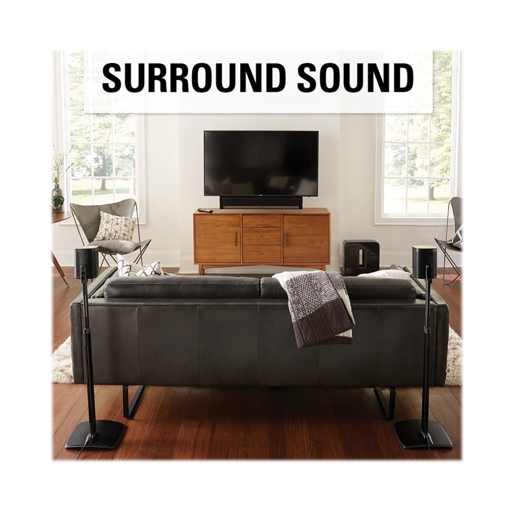 Back View: Flexson - Wall Mount for Sonos PLAY:5 (Gen.2) Speakers - Black