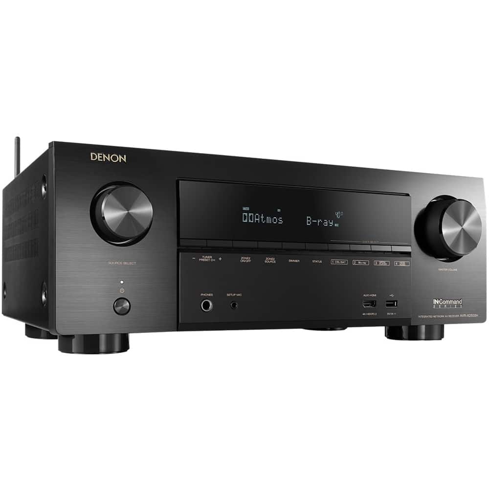 Left. Denon - IN-Command Series 665W 7.2-Ch. With HEOS 4K Ultra HD HDR Compatible A/V Home Theater Receiver - Black.