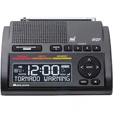 Front. Midland - Desktop Weather Alert Radio - Black.