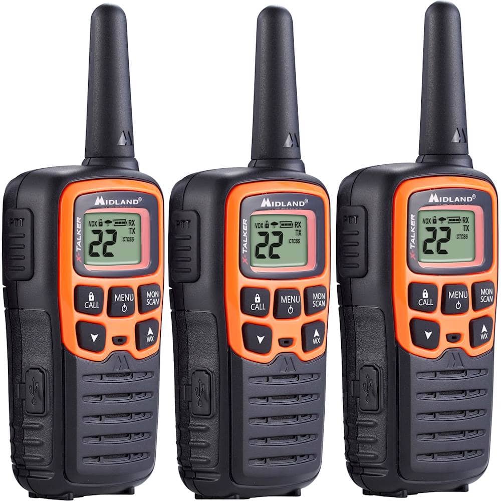 Angle. Midland - X-Talker 28-Mile, 22-Channel FRS/GMRS 2-Way Radios (3-Pack).