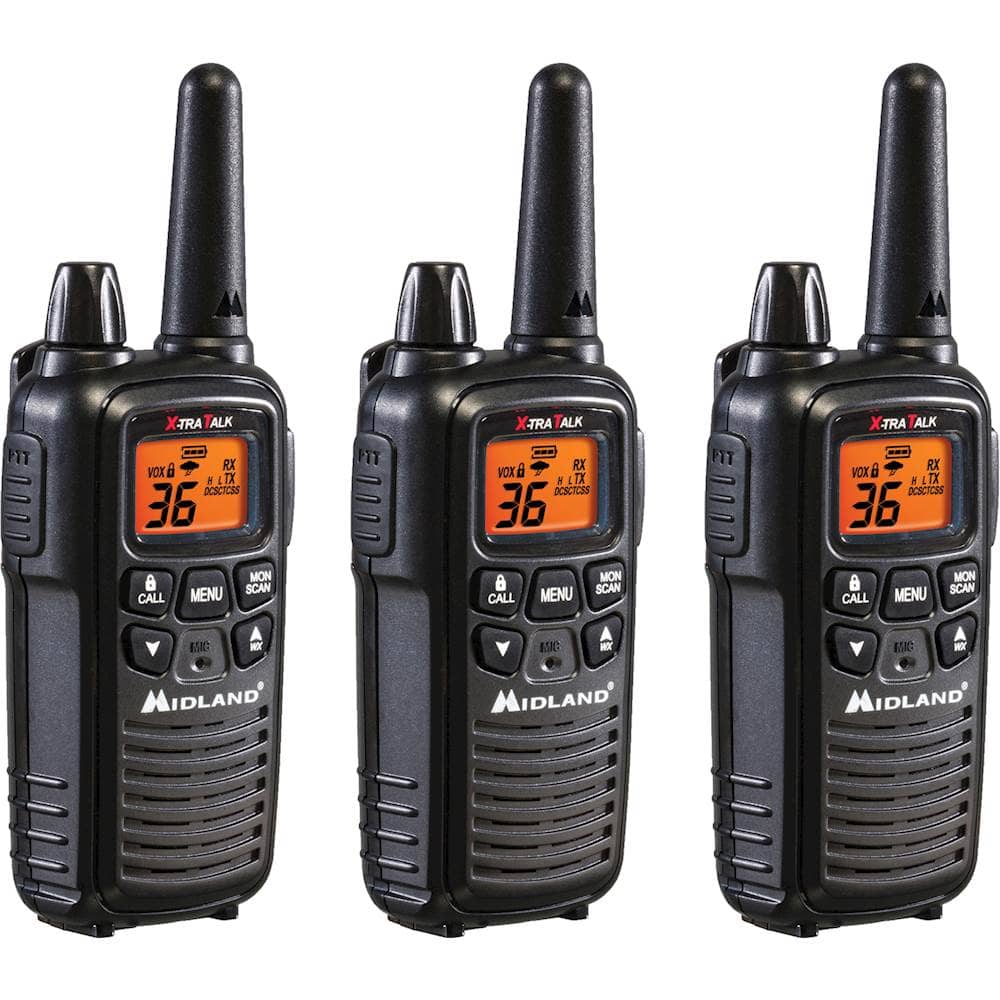 Midland - 30-Mile, 36-Channel FRS/GMRS 2-Way Radios (3-Pack) - Black - Angle_Zoom