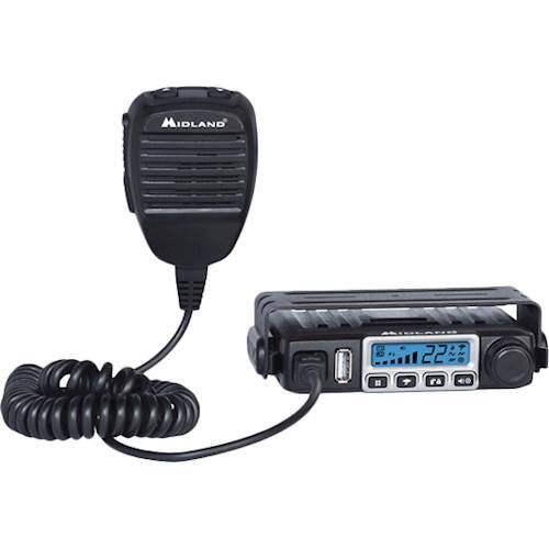 Angle. Midland - MicroMobile® 50-Mile, 15-Channel GMRS 2-Way Radio - Black/Silver.