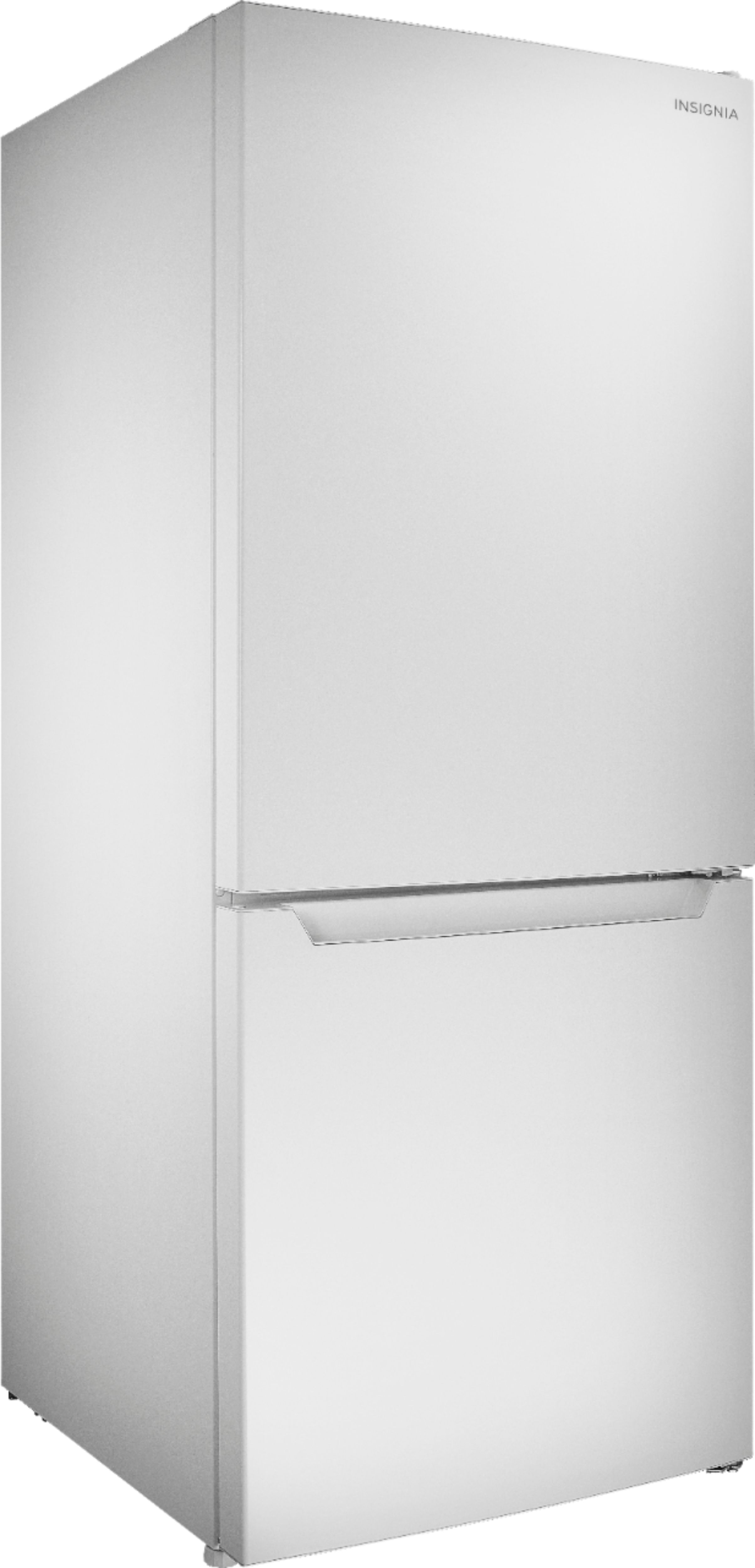 Angle View: Insignia™ - 9.2 Cu. Ft. Bottom-Freezer Refrigerator - White