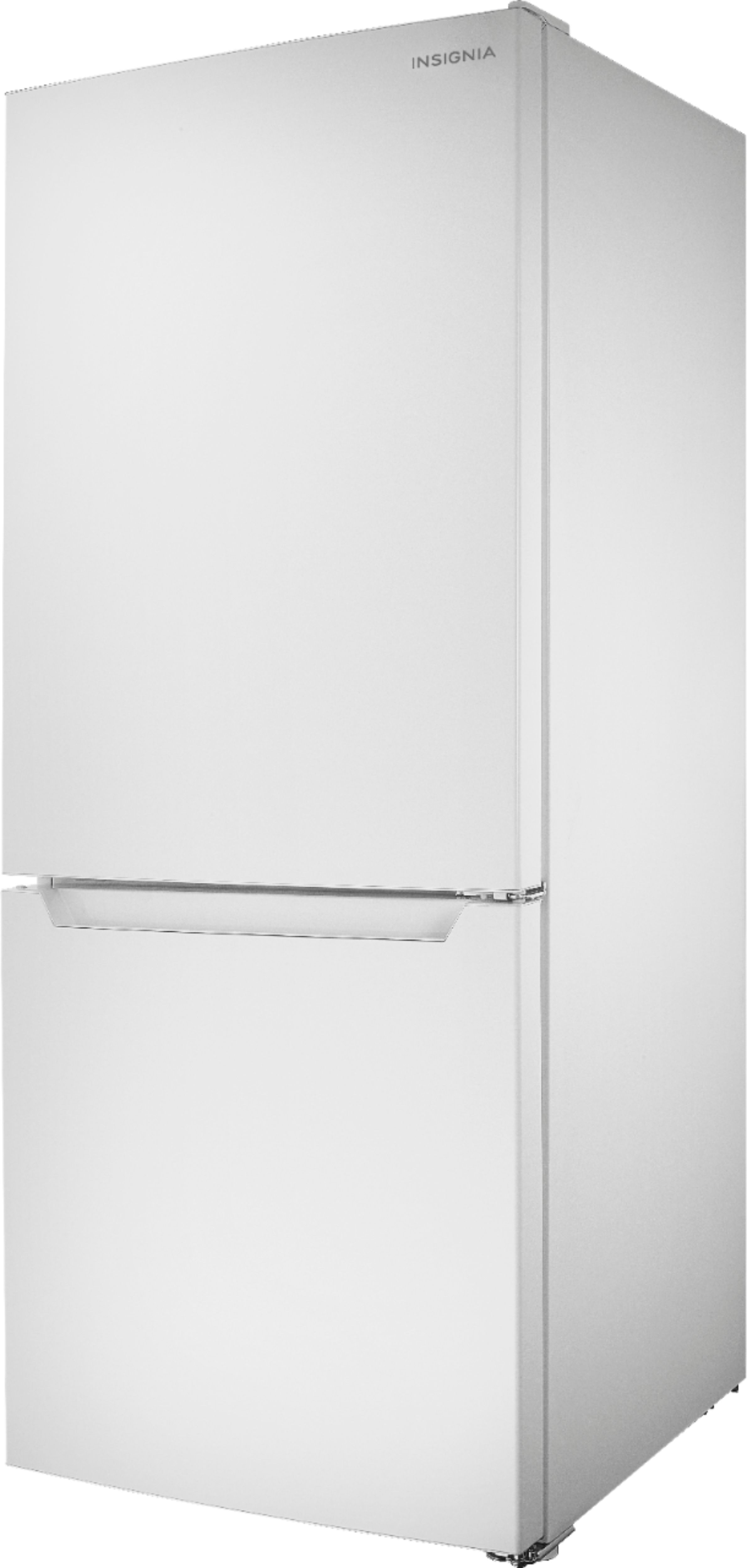 Left View: GE - 21.0 Cu. Ft. Bottom-Freezer Refrigerator - High Gloss Black