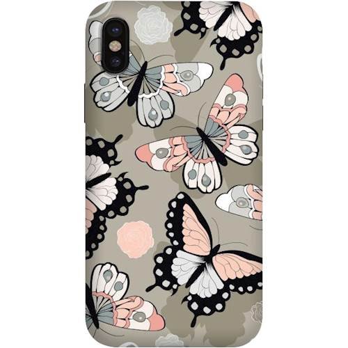 strongfit designers case for apple iphone x and xs - butterfly garden 001