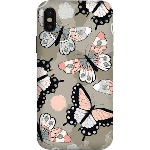 strongfit designers case for apple iphone x and xs - butterfly garden 001