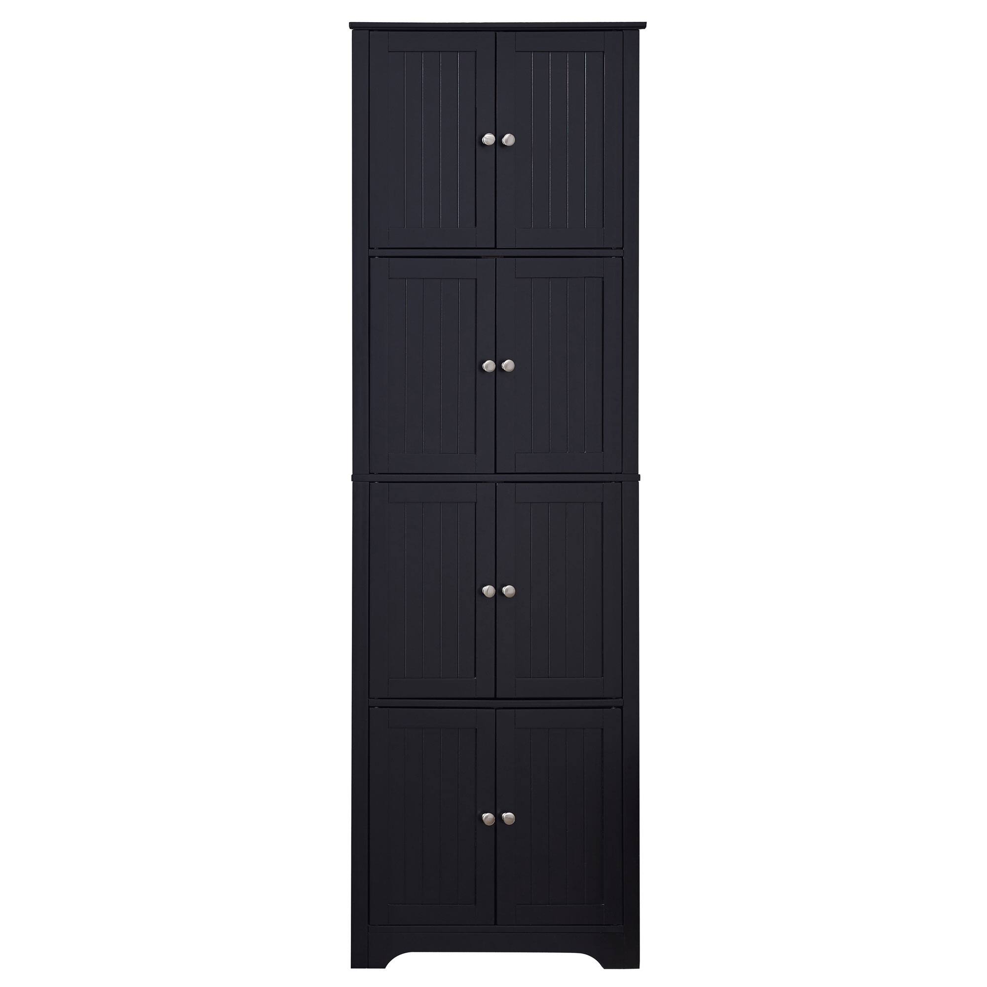Angle. Kings Brand Furniture - Kings Brand Furniture - Lyons 4-Tier 68" Corner Kitchen Pantry Storage Cabinet with 8 Doors - Black.