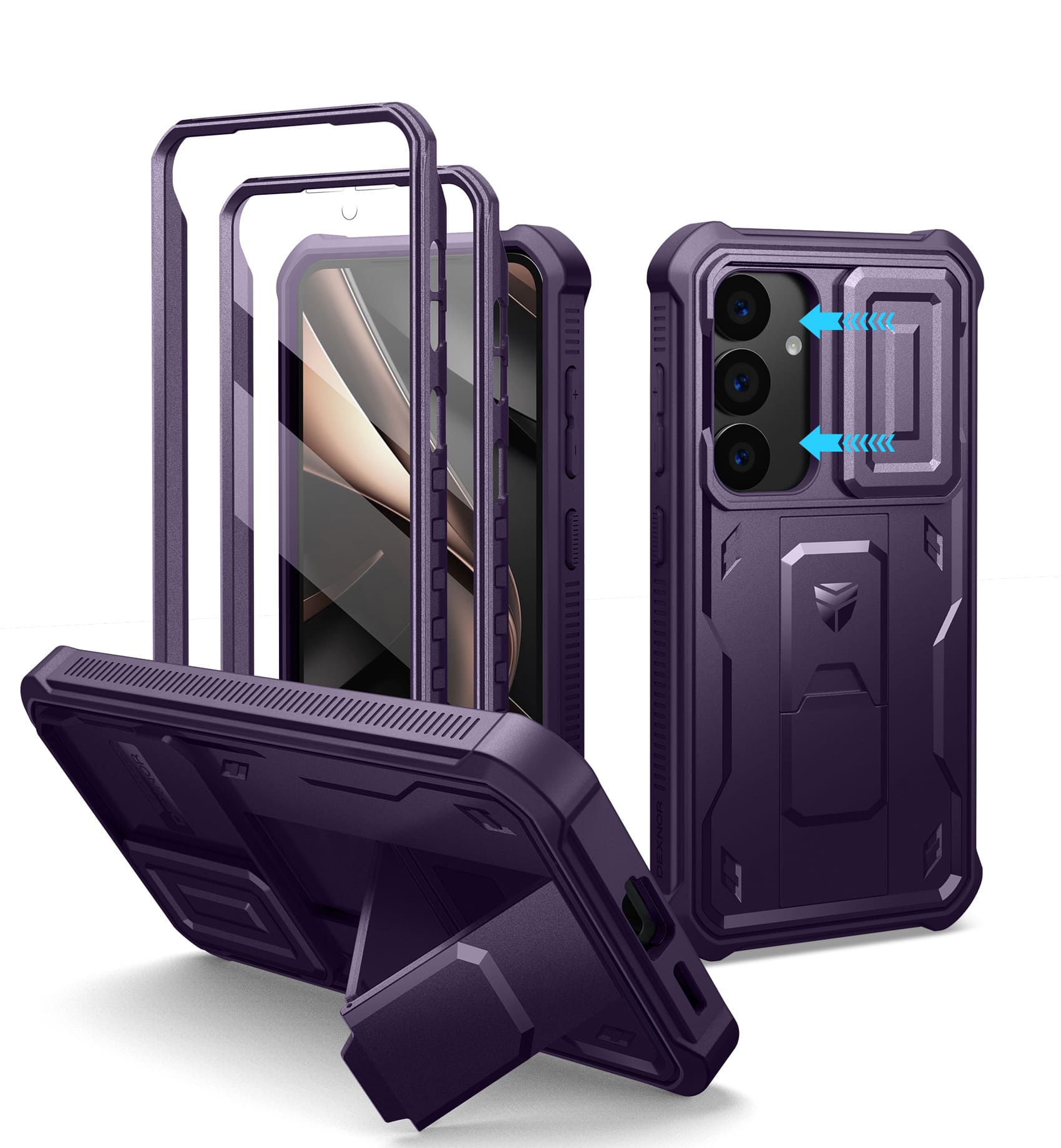 dexnor - for Samsung Galaxy S25 Case with Built-in Slide Camera Cover& Screen Protector&Kickstand - Phantom Purple price history on PriceWatchPro