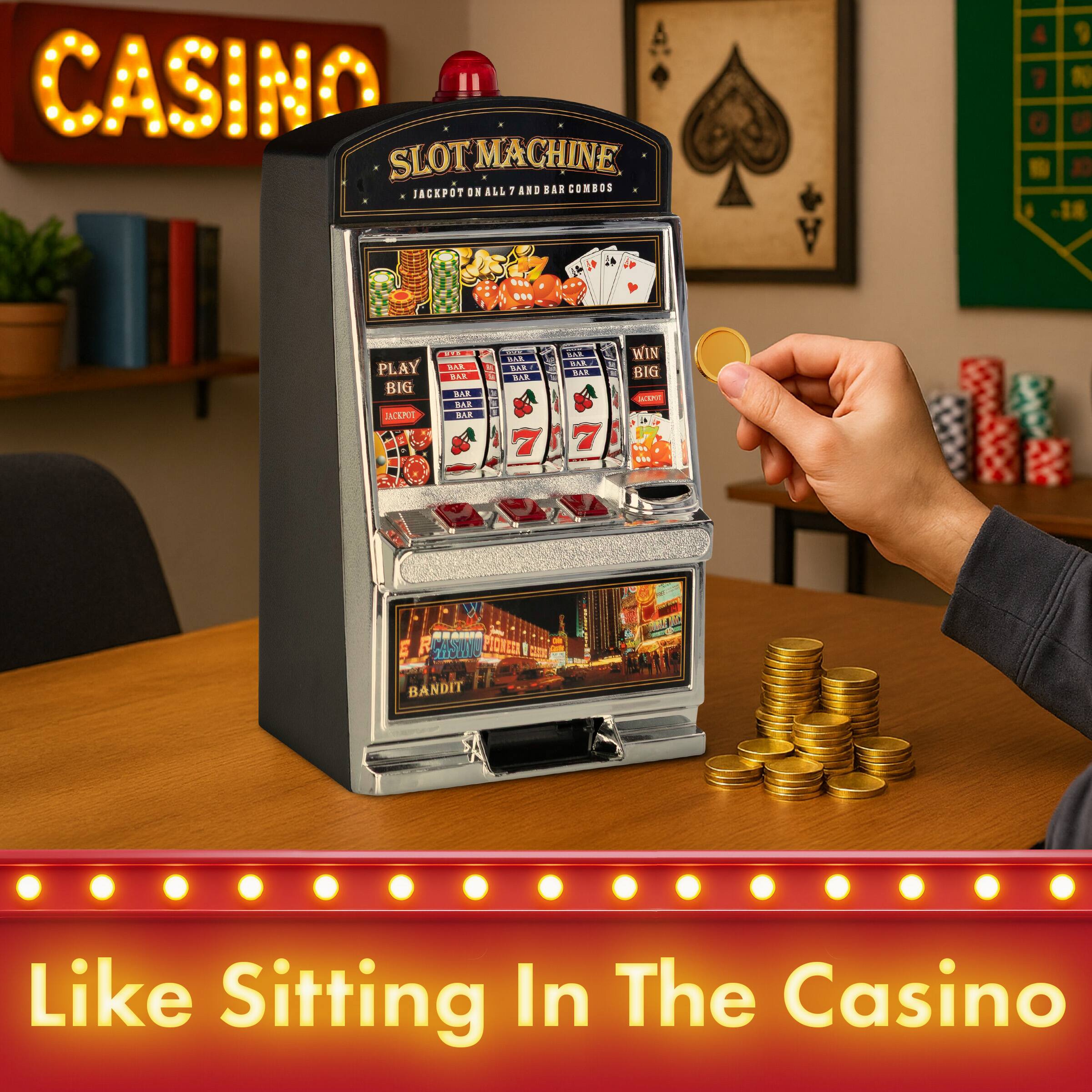 CASINO SLOT MACHINE ON ALL 1 AND BAR COMBOS JACKPOT 7 O 9 N fEs PLAY BIG SACEPS ... - ... BAR BAR BAR - NOO B.P - L Y .OA B - ... WIN BIG MI st S BANDIT Like Sitting In The Casino