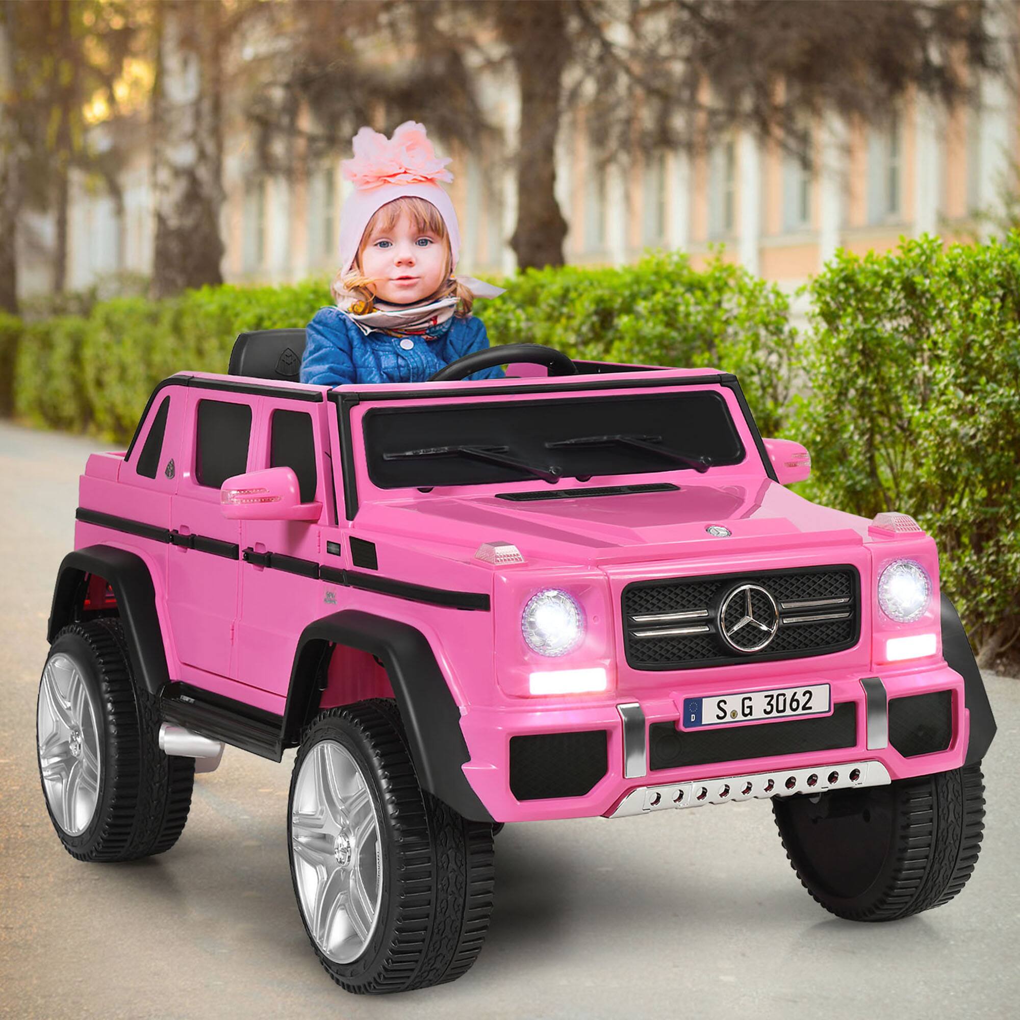Alt View 2. Gymax - Gymax 12V Licensed Mercedes-Benz Kids Ride On Car RC Motorized Vehicles w/ Trunk Pink - Pink.