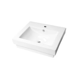 Alfi - 24" Rectangular Semi Recessed Ceramic Sink with Faucet Hole - White