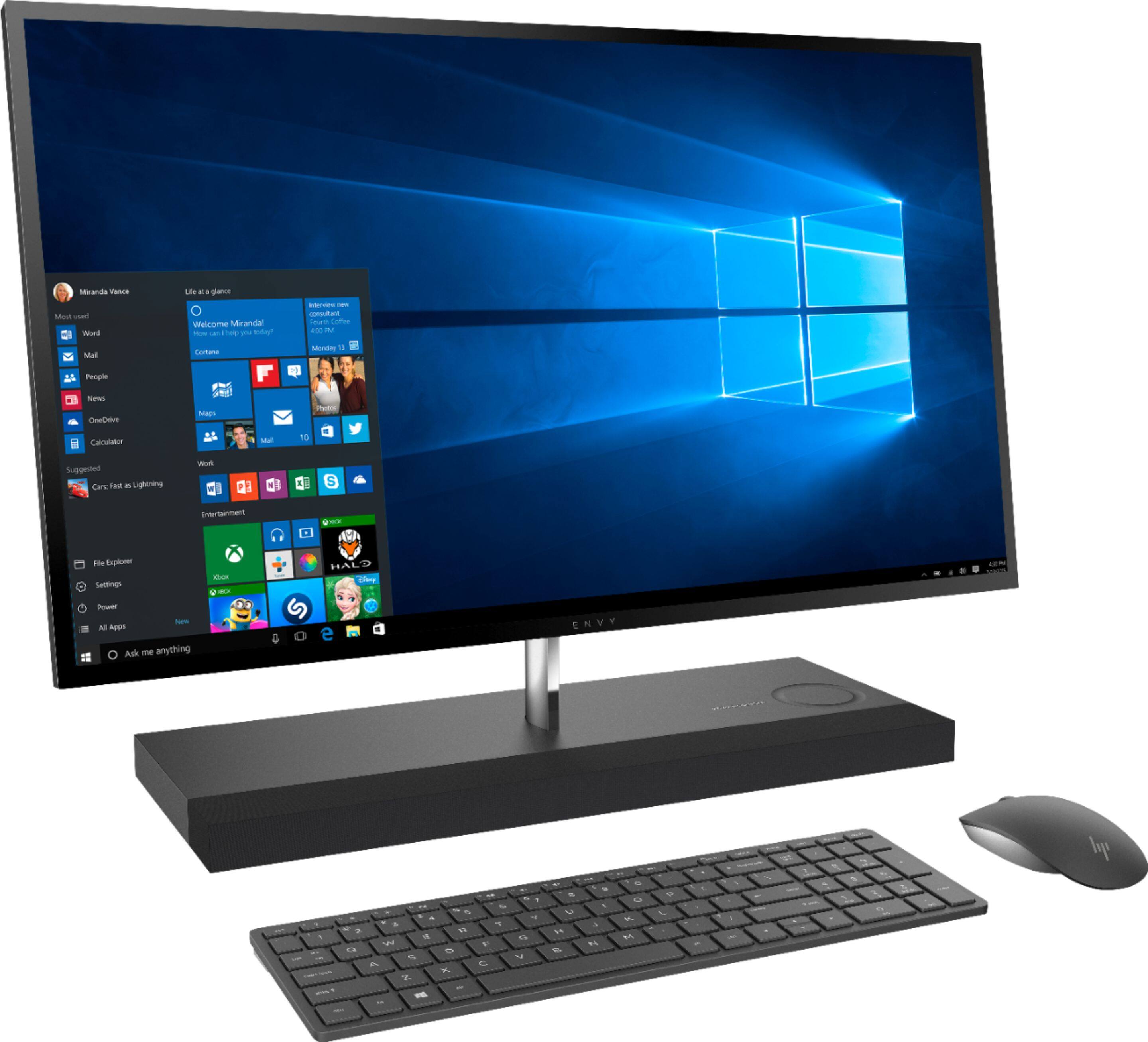 Angle. HP - ENVY 27" Touch-Screen All-In-One - Intel Core i7 - 16GB Memory - 256GB SSD + 2TB Hard drive - Ash Silver.