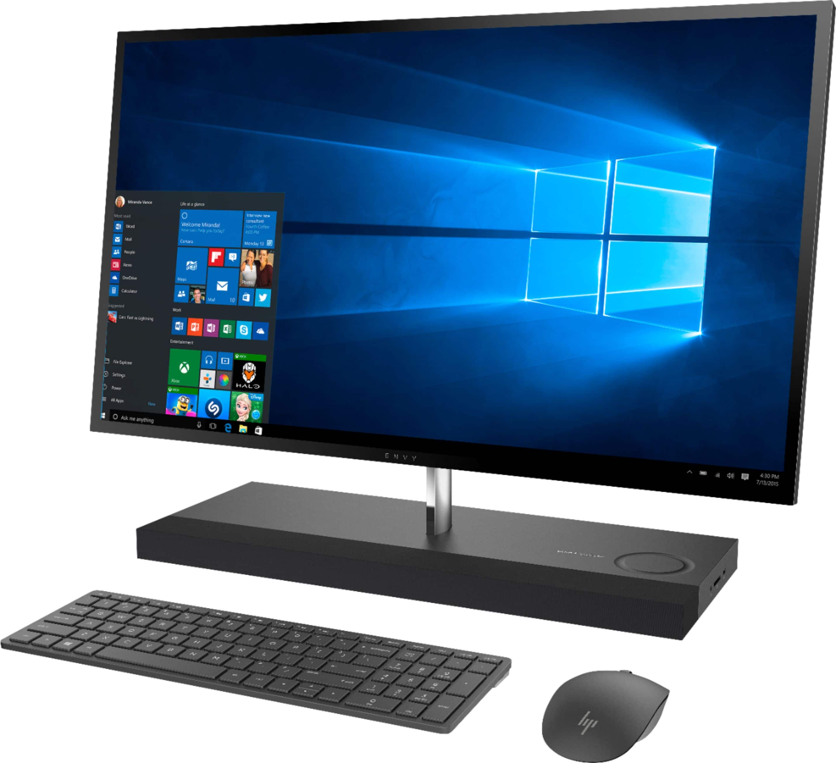Left. HP - ENVY 27" Touch-Screen All-In-One - Intel Core i7 - 16GB Memory - 256GB SSD + 2TB Hard drive - Ash Silver.