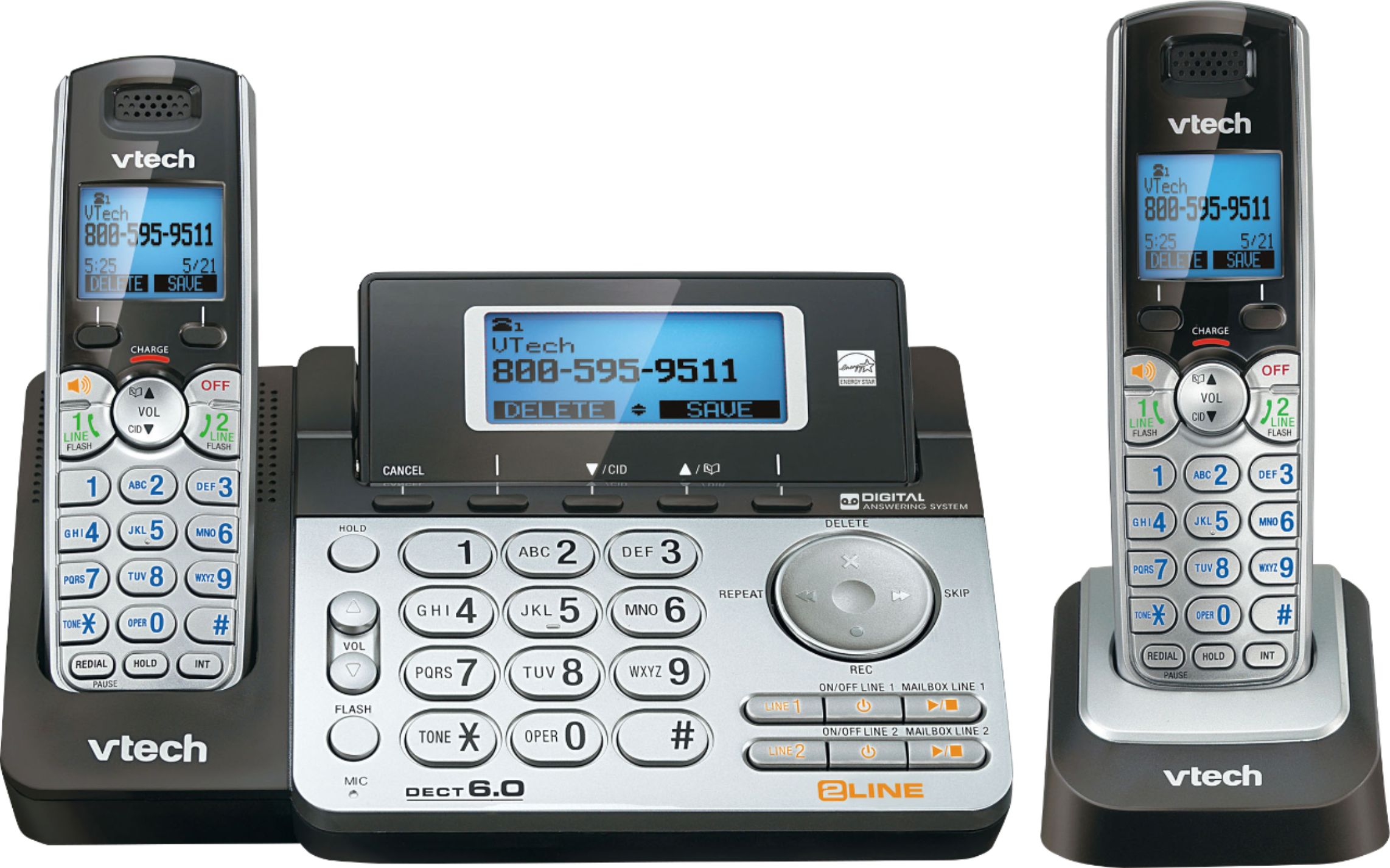Best Buy: VTech DS6151-2 DECT 6.0 Expandable Cordless Phone System